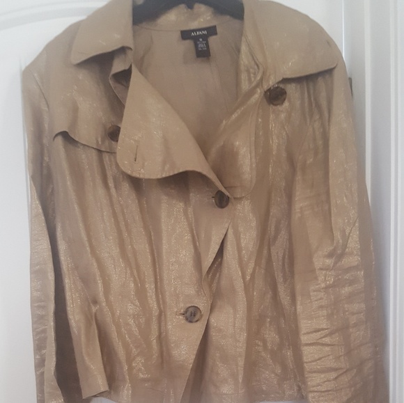 Alfani Jackets & Blazers - Womens Linen Sparkling Beige Jacket
